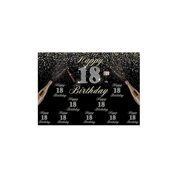 Telón de fondo Cubierta de fondo de cumpleaños rectangular de tela reutilizable exquisita para fiesta Jikaix