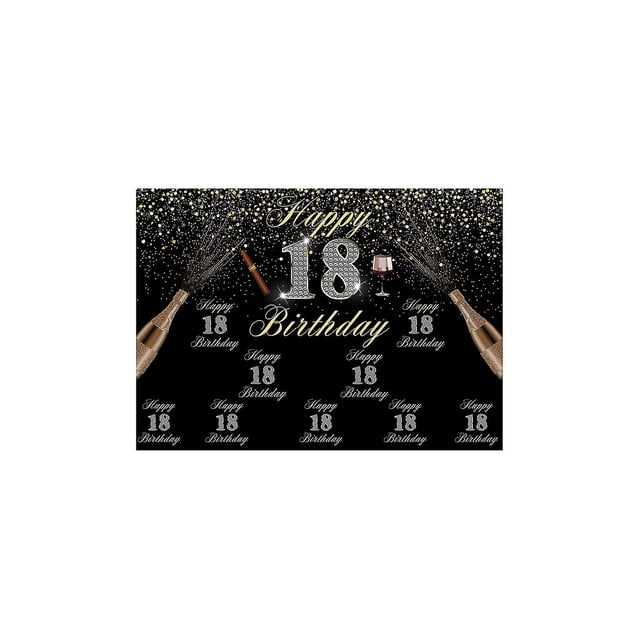 Telón de fondo Cubierta de fondo de cumpleaños rectangular de tela reutilizable exquisita para fiesta Jikaix