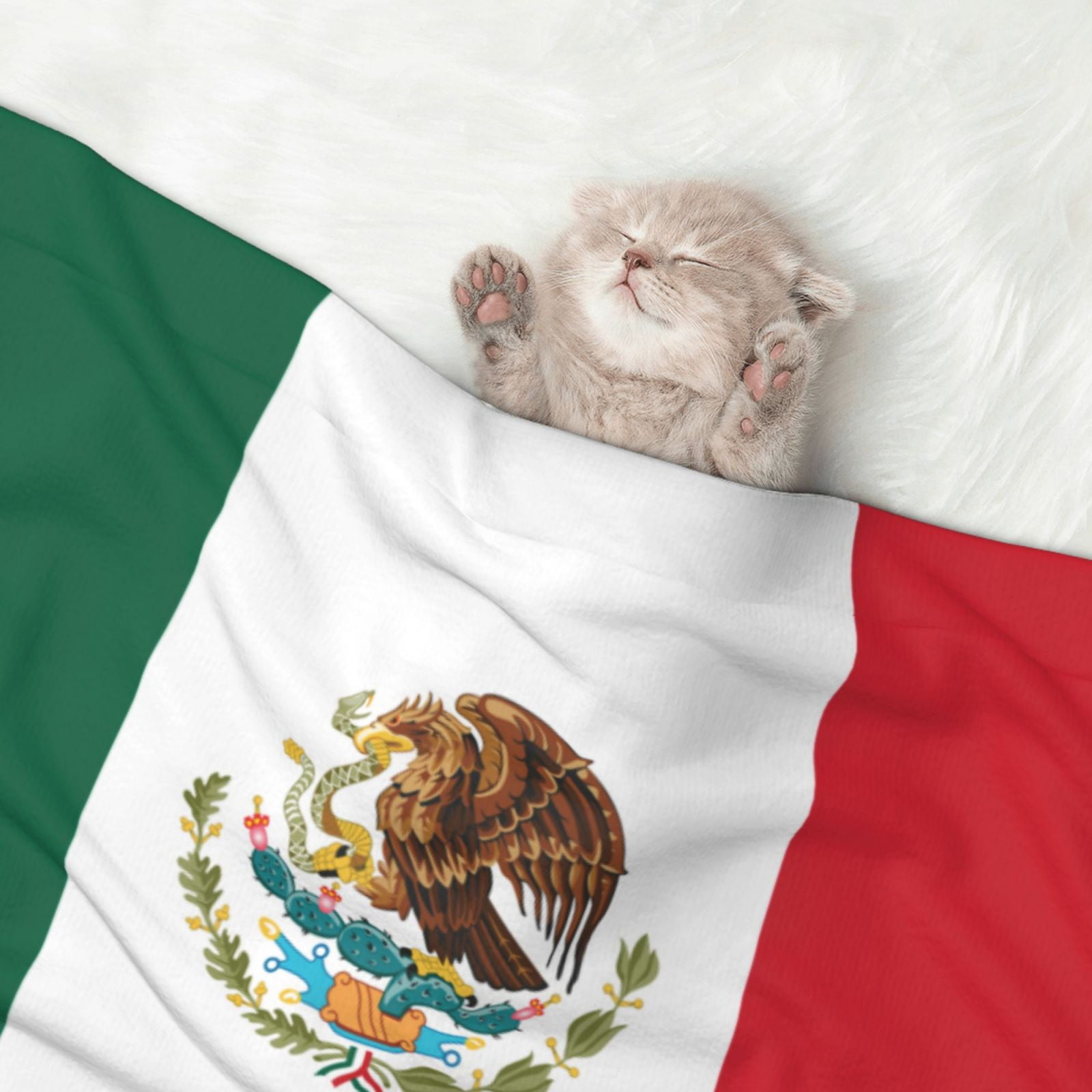 Flag-Of-Mexico Dog Blanket Soft Warm Flannel Cat Blanket Great Pet Throw for Cats Puppy Small Medium Large Dog