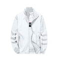 thumbnail image 2 of Men's Stand Collar Windbreaker Jacket with Side Zippered Pockets Featuring Lightweight Design White XXL, 2 of 8