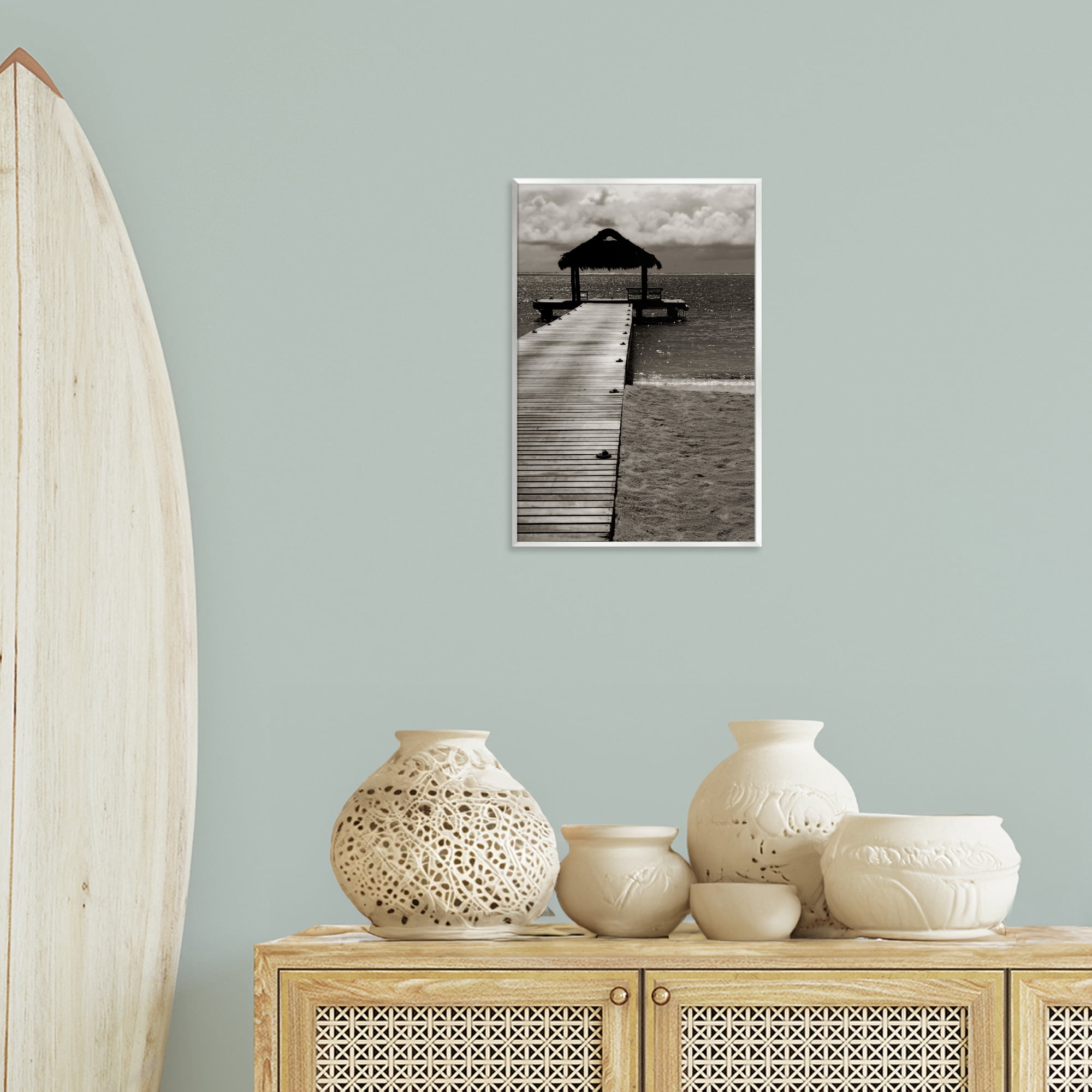 Stupell Industries Covered Jetty Dock Landscape Photography Unframed Art Print Wall Art, 13 x 19