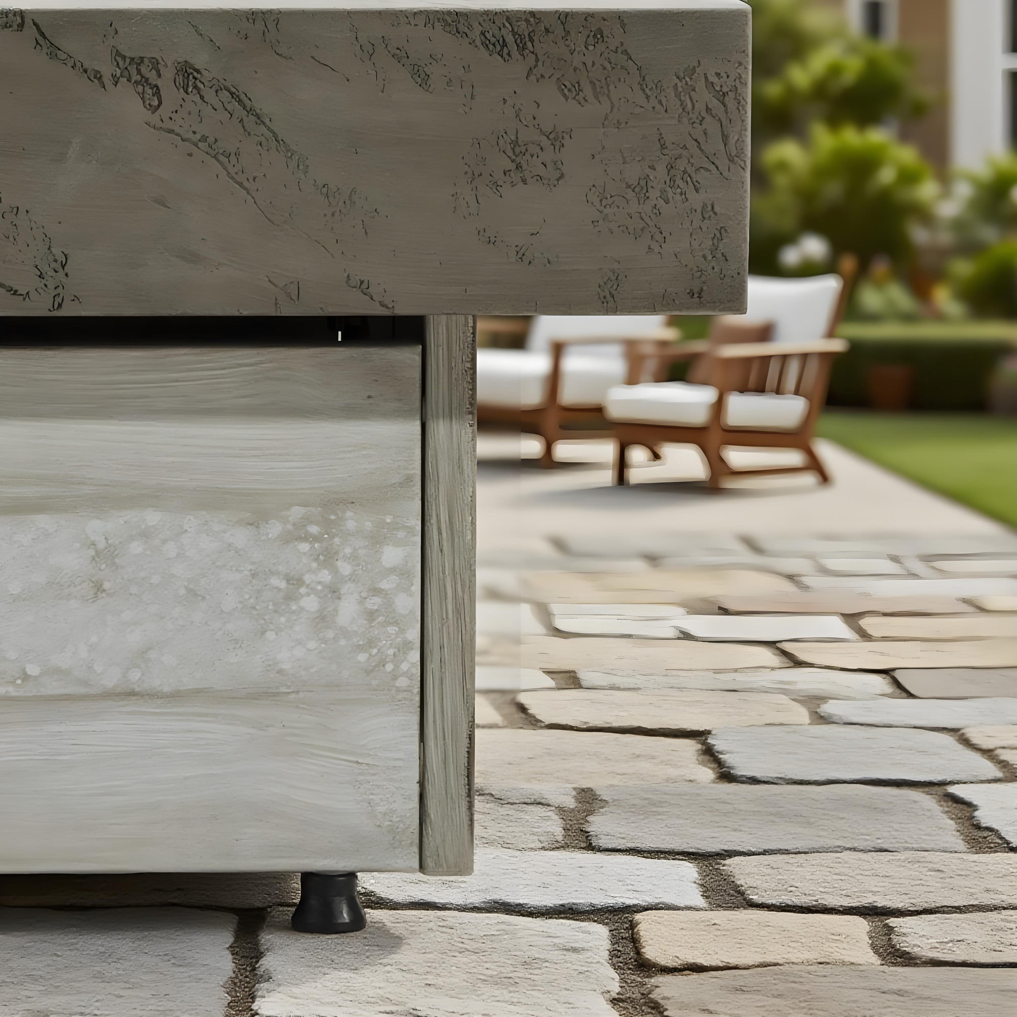 48" Outdoor Propane Fire Pit Table, 50,000 BTU Rectangle Fire Pit with Adjustable Height & Removable Lid, Patio Heater with Glass Stones for Deck, Garden, Backyard