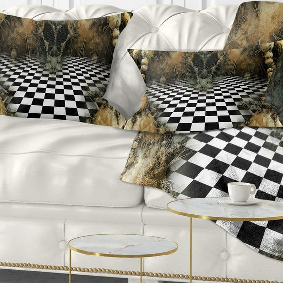 Designart Geometric Composition Wide View - Contemporary Throw Pillow - 12x20