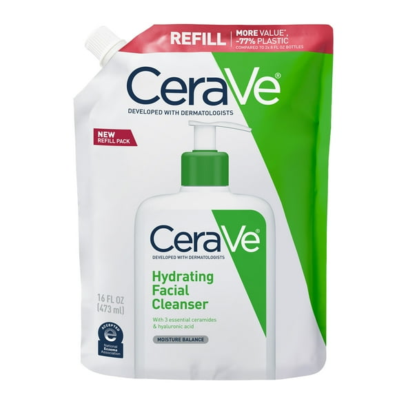 CeraVe Hydrating Facial Cleanser for Normal to Dry Skin, Refill 16 fl oz