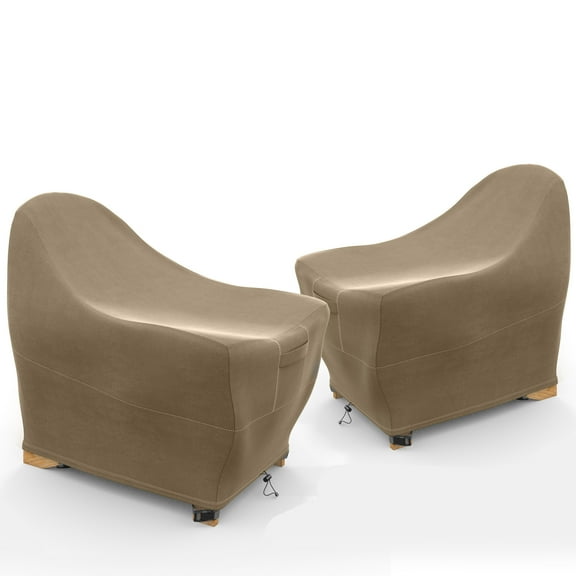 Set of 2 Adirondack Patio Chair Cover - Breathable, Heavy-Duty Cover with Water-Resistant PVC liner, Adjustable Elastic Hem, Click-Close Straps, and Air Vents - Hyslop Collection