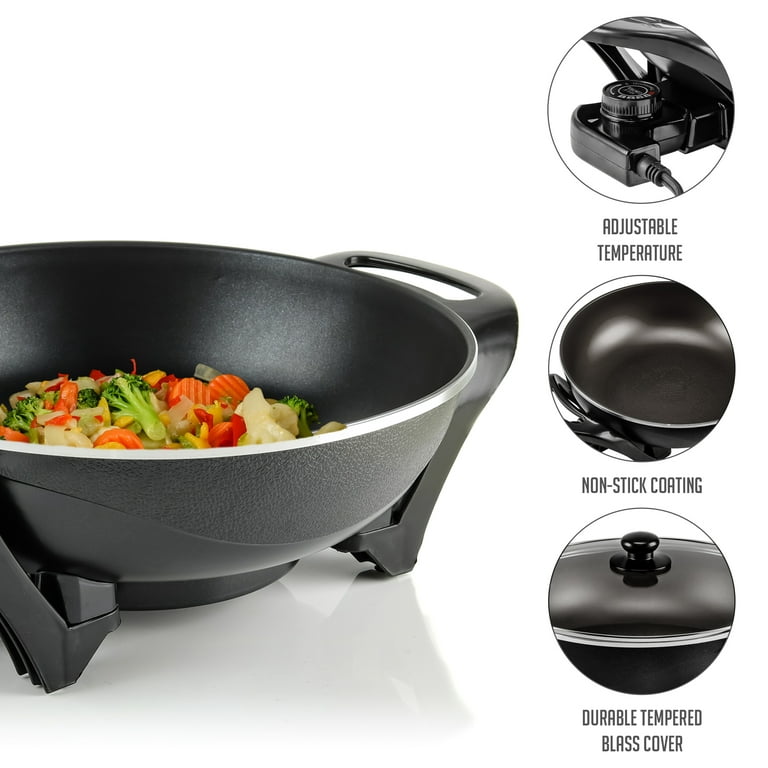 Electric Wok Home Multi-function Electric Frying Pan Electric Skillet  Smokeless Non-stick Cooker Thickened Electric