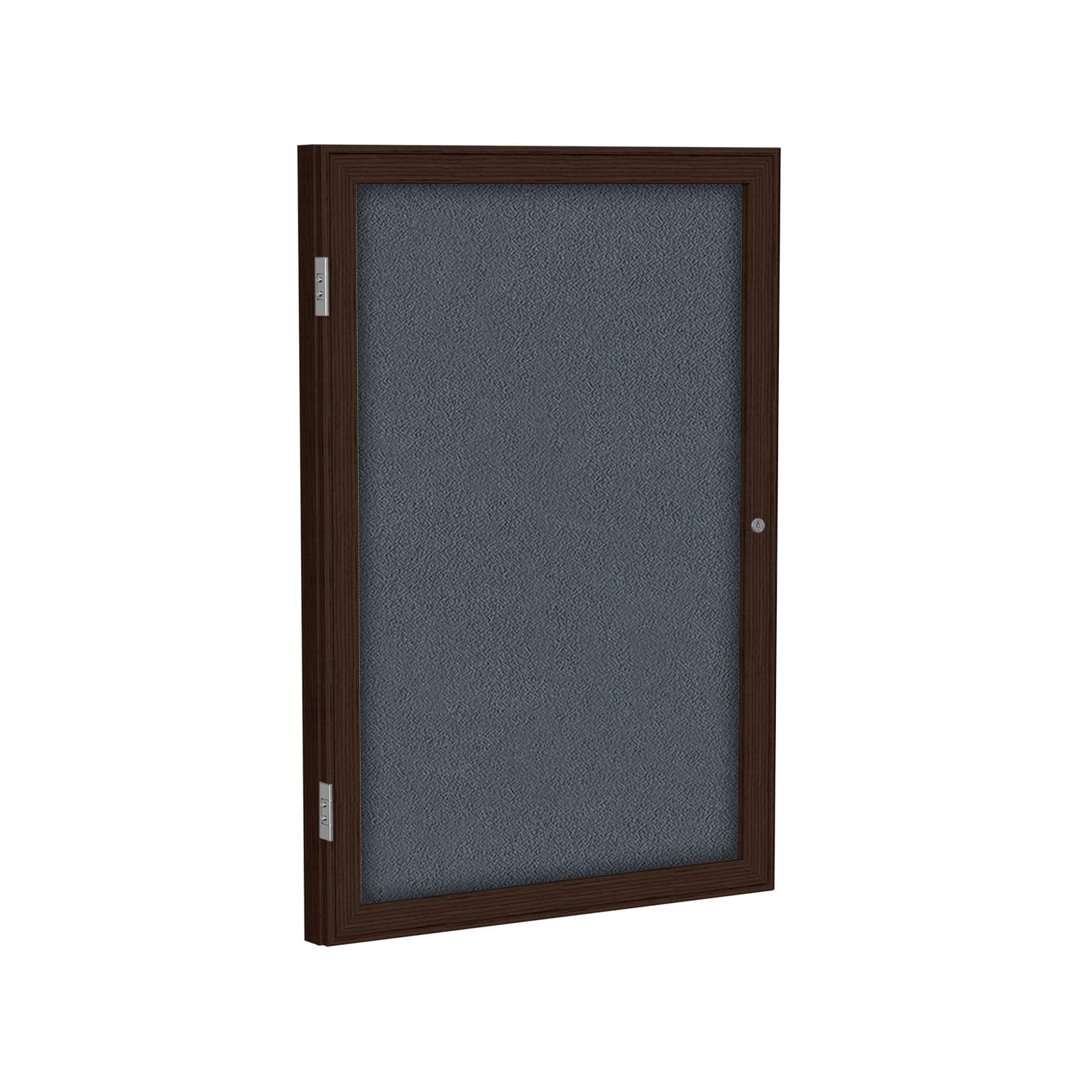 PN13636F-91 Ghent 1 Door Enclosed Fabric Bulletin Boards with Walnut ...