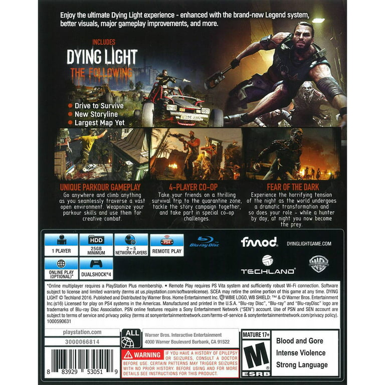 Beregning Træts webspindel legeplads Dying Light Following Extended Edition (PS4) - Walmart.com