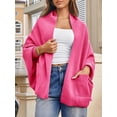 thumbnail image 5 of Autumn/ Winter Open Front Casual Solid Color Women's Loose Knitted Cardigan, 5 of 6