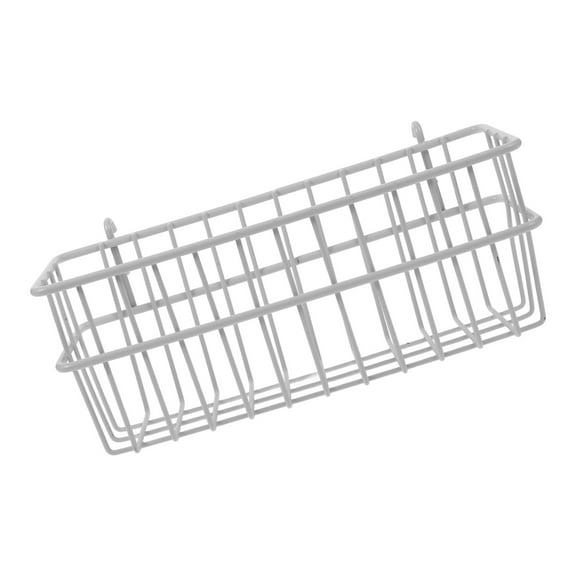 PENIKOKO White Pegboard Storage Basket for Kitchen Wall Mounted Wire Organizer, Metal Wire Basket for Home and Office