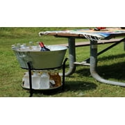 Madhus Collection Oval Galvanized Steel Pebbled Texture Beverage Tub, Rust Proof