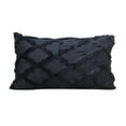 thumbnail image 7 of GERsome Faux Fur Throw Pillow Cover - 19.6"x11.8" Decorative Jacquard Fuzzy Striped Pillowcase for Living Room Sofa Couch Bedroom Home Decor Navy, 7 of 7
