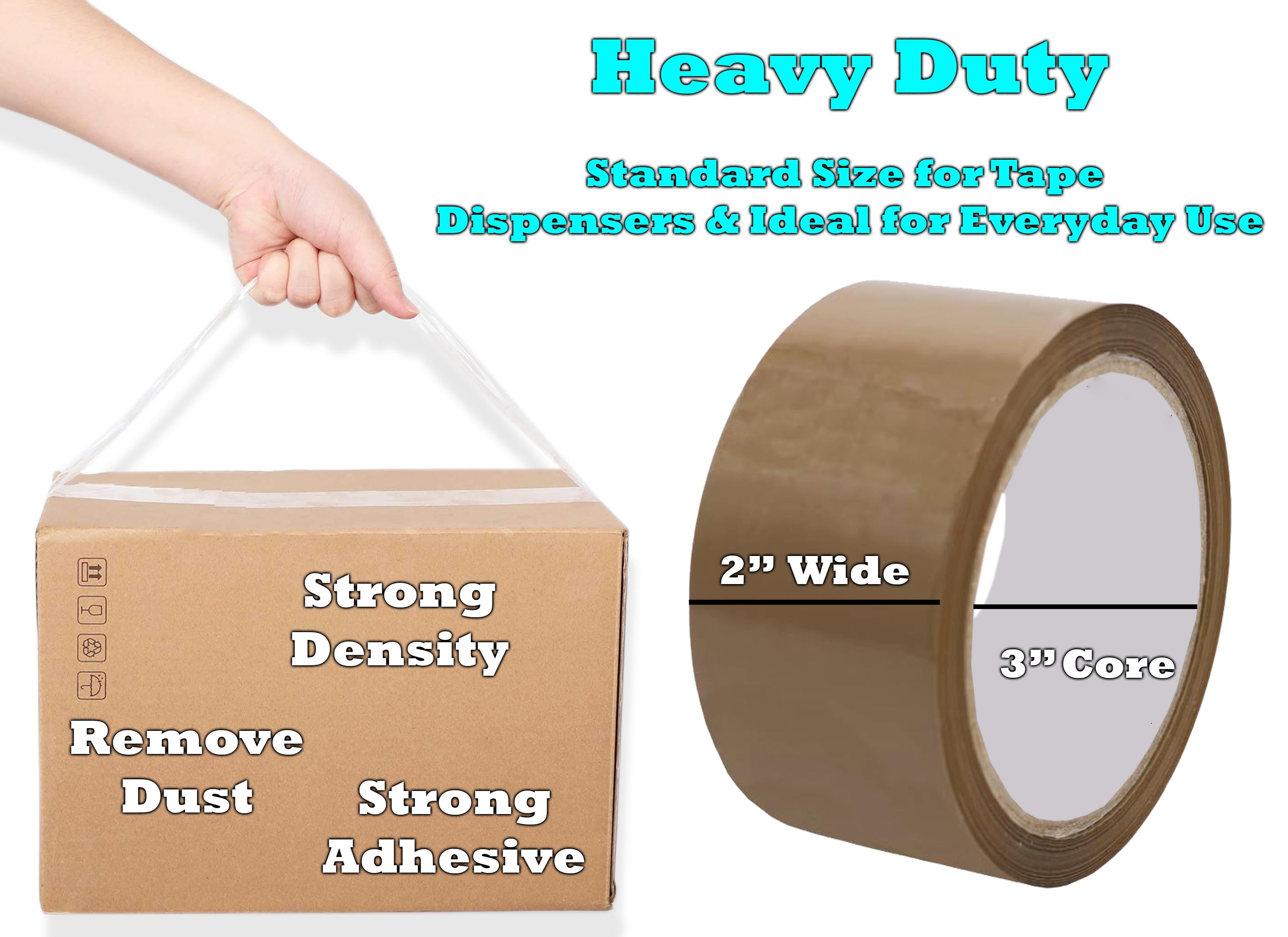 TXV Mart Heavy Duty Kraft Paper Tape Packing Tape 2in x 55 yards