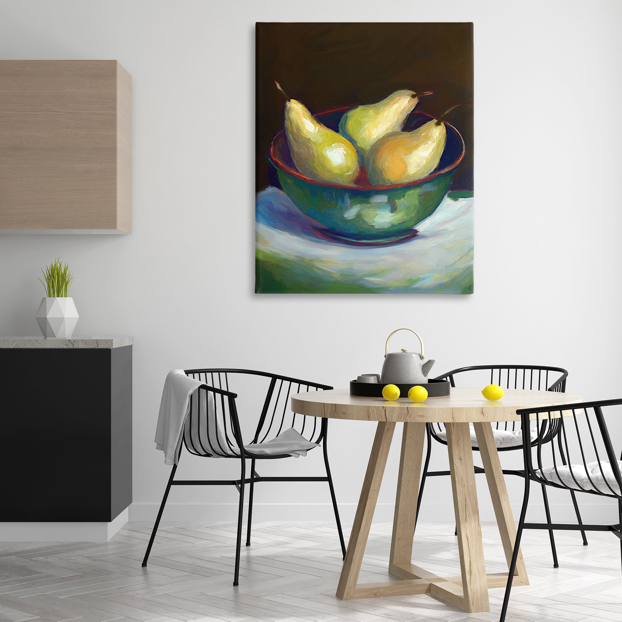 Stupell Industries Traditional Pear Bowl Food & Beverage Painting Gallery Wrapped Canvas Art Print Wall Art, 36 x 48