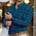 thumbnail image 1 of Camisa de manga larga con bolsillo y botonadura sencilla de moda para hombre 2024, línea vintage, tela suave y cómoda, top para hombre de talla grande, 1 of 6
