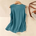 thumbnail image 6 of Yourumao Linen Tank Tops for Women Summer Beach Henley Shirts Embroidered Loose Casual Tanks Bohemian Solid Vintage Tshirts for Lounge Vacation, 6 of 9