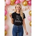 thumbnail image 2 of Tenues d'Anniversaire pour Femmes Chemise Fille à Paillettes Cadeau de Fête Mignon Graphique Manches Courtes Col Rond Hauts, 2 of 6