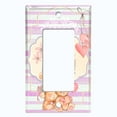 thumbnail image 2 of Metal Light Switch Wall Plate Outlet Cover (2 Teddy Bears With Love Heart Balloon Flower Pink Stripes - Single Rocker), 2 of 2