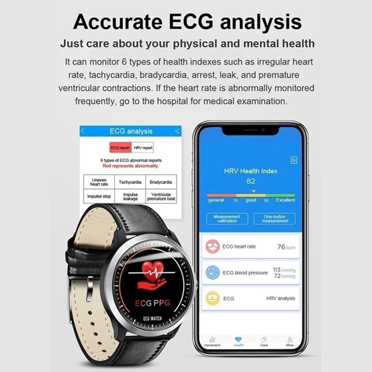 teamyo n58 ecg ppg smart watch