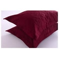 thumbnail image 3 of 2-Piece Embroidered Pillow Shams, King Decorative Microfiber Pillow Shams Set, King Size (Dark Burgundy), 3 of 6