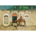 thumbnail image 2 of Alberto Pasini 14x11 Black Ornate Wood Framed Double Matted Museum Art Print Titled: Horseman at a Fountain, 2 of 5