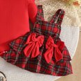 thumbnail image 6 of HCNTES Girls Clothes First Christmas Baby Girl Outfit Plaid Clothes Long Sleeve Romper Overall Skirt Dress Cute Fall Winter Outfit Girls Cute Christmas Clothes, 6 of 6