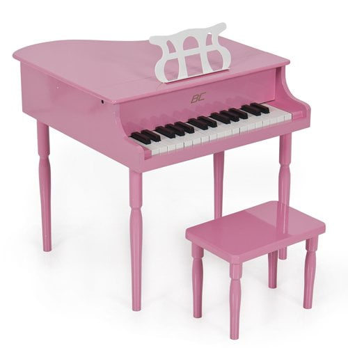 childs piano with bench