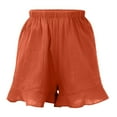 thumbnail image 6 of JINMGG Shorts for Women Clearance $5 Fashion Womens Plus Size Casual Elastic Waist Pocket Loose Solid Shorts Pants Orange L, 6 of 8