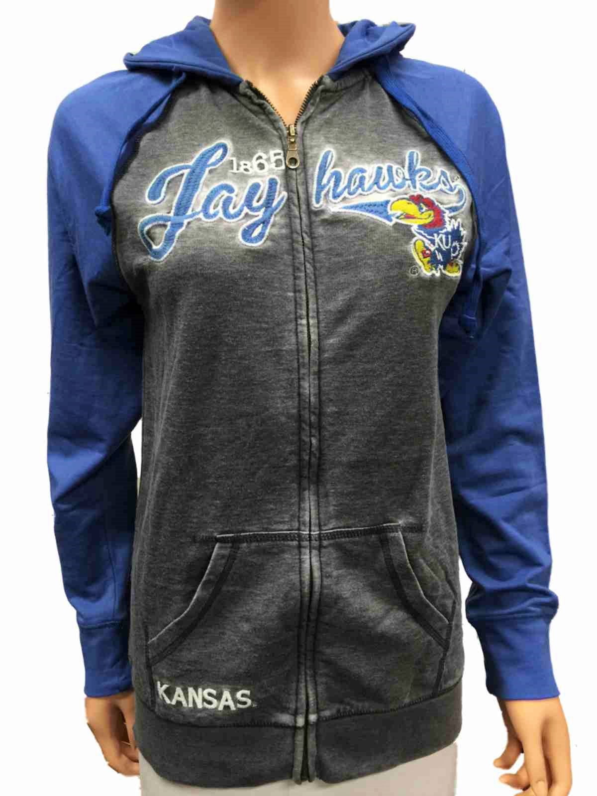 Kansas Jayhawks Glitter Gear Women Lightweight Full-Zip Soft Fleece Jacket (S) by