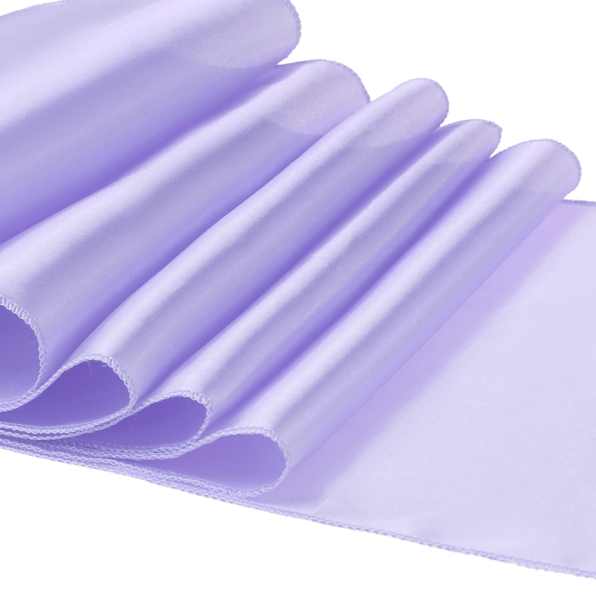 Unique Bargains Satin Silk Polyester Table Runners for Wedding Parties (10 Count) Light Purple 12"x108"
