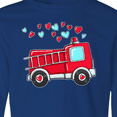 thumbnail image 4 of Inktastic Valentine Fire Truck with Hearts Long Sleeve Youth T-Shirt, 4 of 5