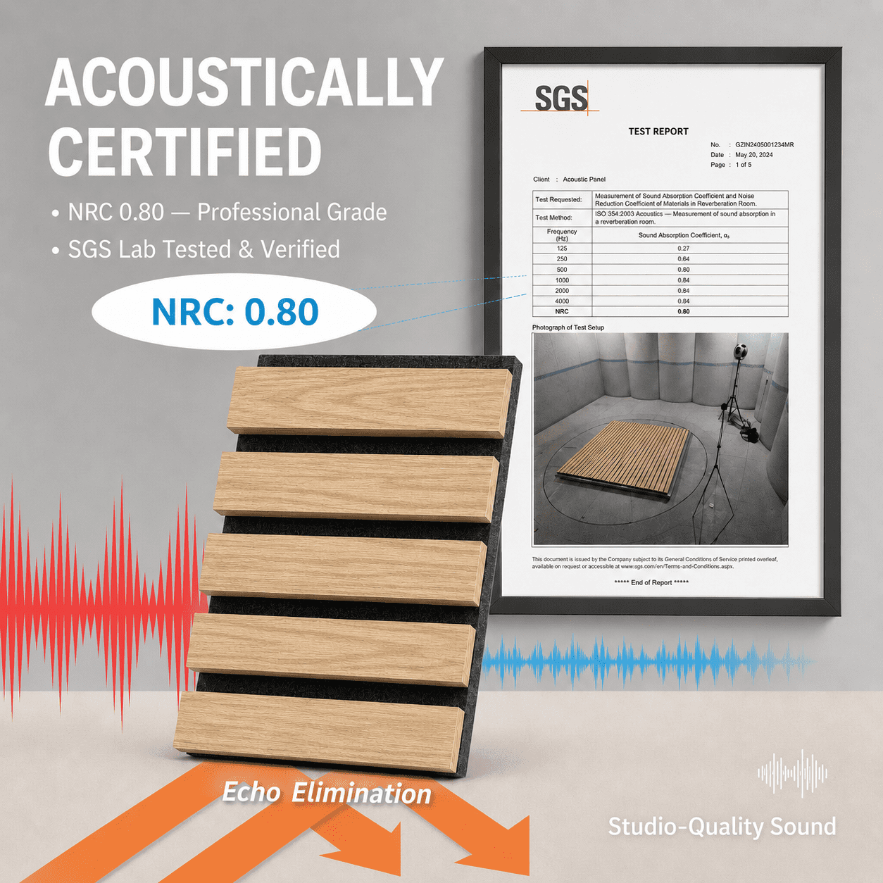 4-Pack Wood Slat Acoustic Wall Panels, 23.5" x 47.1" MDF Slat Wall Paneling for Modern Interior Wall Decor, Sound Absorbing Accent Panels, 31 Sq. Ft,Oak
