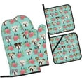 thumbnail image 2 of Funny English Dog Print Oven Mitts and Pot Holders Sets 4 Piece Set Kitchen Women Men Cooking Baking Microwave Heat Resistant, 2 of 6