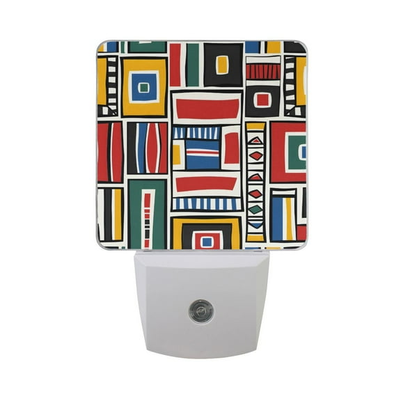 Square Shaped Geometric Night Light 2 Pack LED Nightlight Plug into Wall Dusk to Dawn Sensor Soft White