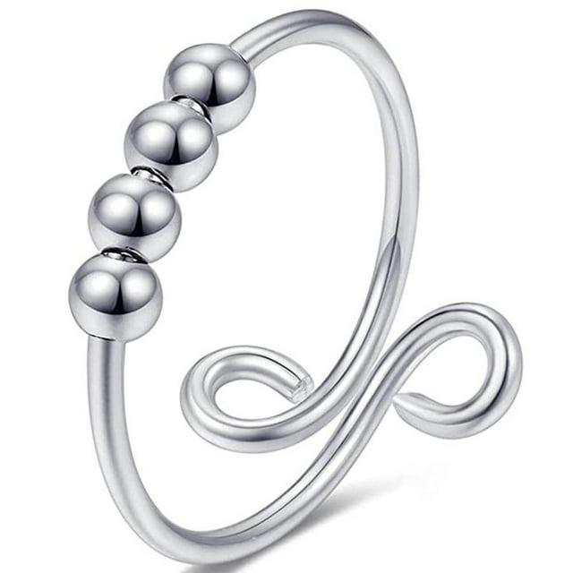 Anillo De Ansiedad Cuentas Para Mujer Anillo De Cuentas Fidget Anillo De Ansiedad Girar Libremente Anillos De Alivio De Estrés De Cuentas Para Regalo Eigraketly AP007343-02