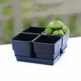 thumbnail image 5 of Raindrops 1 Set of Plastic Small Flowerpots Planter Box Succulent Bonsai Pot With Tray for Windowsill Garden (Black Tray and Pot), 5 of 8
