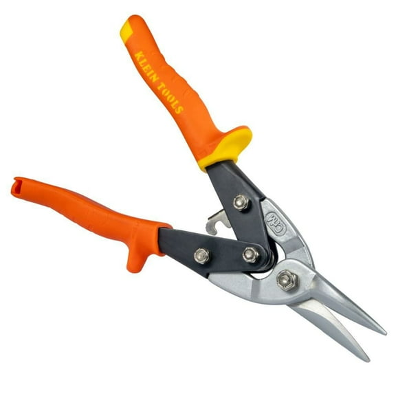 Klein Tools 1202S Straight Aviation Snips with Wire Cutter