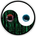 thumbnail image 1 of 9" Matrix Blue and Red Pills Nirvana Yin Yang Vinyl Sticker, 1 of 1