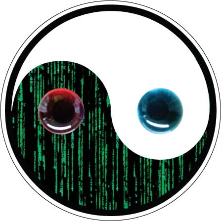 9" Matrix Blue and Red Pills Nirvana Yin Yang Vinyl Sticker