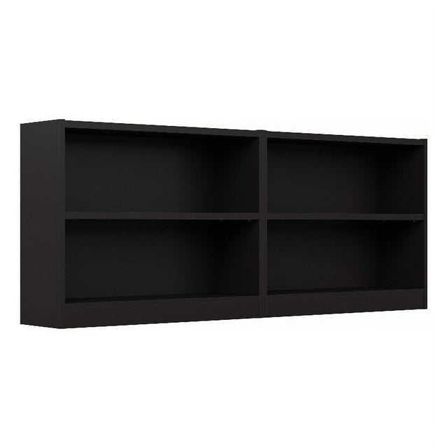 Bush Furniture Universal 2 Shelf Bookcase in Classic Black (Set of 2)