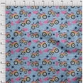 thumbnail image 4 of oneOone Cotton Poplin Twill Grayish Blue Fabric Tractor Sewing Fabric By The Yard Printed Diy Clothing Sewing Supplies 56 Inch Wide, 4 of 6