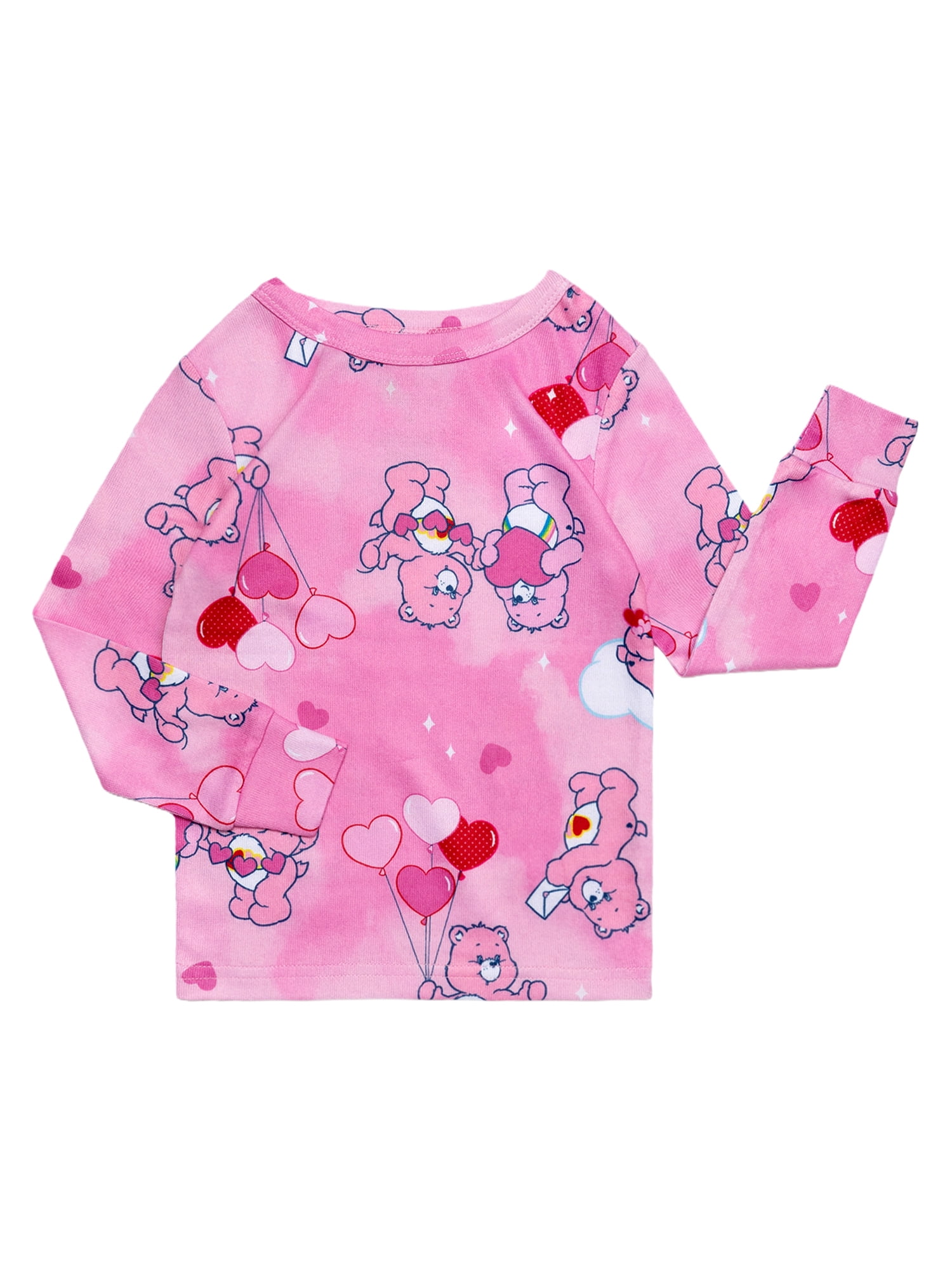 Care Bears Girls 2- Piece Valentine Day Long Sleeve and Pant Pajama Set, Sizes 4-10
