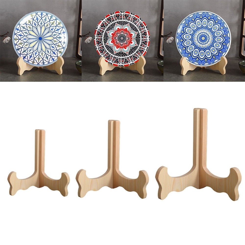 Support Assiette Décorative En Bois Vintage 15,2 Cm - Présentoir Polyvalent Pour Photos, Livres Et Tablettes