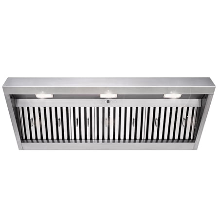 Akicon 48 inch Range Hood Insert, Stainless Steel 6 inch Ducted Built-in Vent Hood, 120 Volts, 1200 CFM, Dimmable LED Warm Lights, Dishwasher Safe Filters, 3 Speed