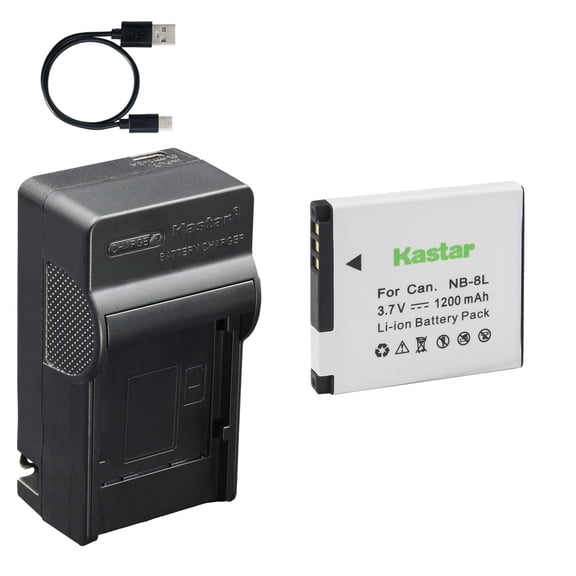 Kastar 1-Pack Battery and AC & USB-C Charger, Compatible with Canon NB-8L NB-8LH PowerShot A2200 A3000 IS A3100 IS A3150 IS A3200 IS A3300 IS
