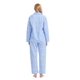thumbnail image 5 of Apparonia Conjuntos de Pijama para Mujer Ropa de Dormir de Algodón Camisa de Manga Larga con Botones Al Frente y Pantalón Ropa de Dormir Cuello con Solapa Pjs Conjuntos de Descanso Linda Flor Azul S, 5 of 7