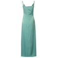 thumbnail image 5 of JGGSPWM Robe Longue à Col Bénitier pour Femme, Robe de Demoiselle d'Honneur Sirène à Bretelles Spaghetti Froncée, Robe de Soirée Formelle avec Fente, Vert, TG, 5 of 5