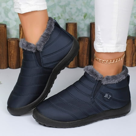 

Holiday Deals 2024! abtuhar Ankle Boots for Women Women s Flat Heel Wool Warm Boot Ankle Boot Comfortable Casual Shoes Blue