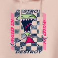 thumbnail image 3 of Invader ZIM - GIR Screaming Destroy - Checkered Board Retro Style - Juniors Cropped Pullover Hoodie, 3 of 5