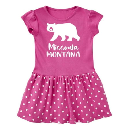 

Inktastic Missoula Montana White Bear Silhouette Gift Baby Girl Dress